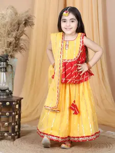 Kinder Kids Girls Embroidered Ready to Wear  Lehenga Choli With Dupatta