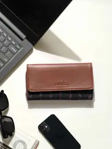ZOUK Striped Zip Around Wallet