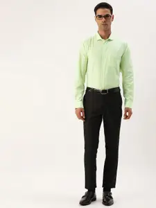 Peter England Spread Collar Textured Slim Fit Formal Shirt
