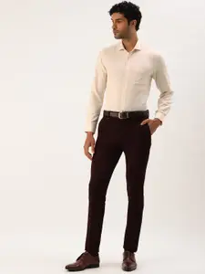Peter England Self Design Textured Slim Fit Formal Shirt
