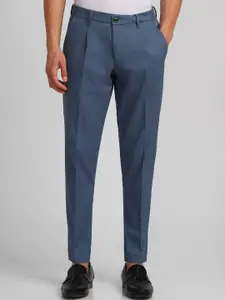 Allen Solly Men Mid-Rise Textured Slim Fit Formal Trousers