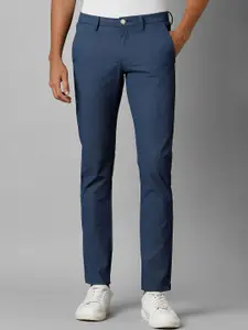 Allen Solly Men Textured Slim Fit Flat-Front Mid-Rise Trousers