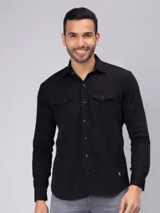 PEPLOS Custom Spread Collar Cotton Linen Casual Shirt