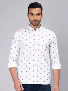PEPLOS Custom Floral Opaque Printed Cotton Linen Casual Shirt