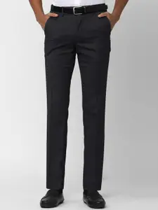 Van Heusen Men Mid Rise Plain Slim Fit Formal Trousers