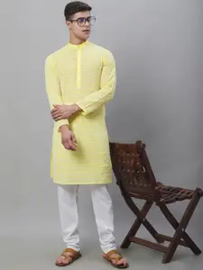 SOJANYA Embroidered Pure Cotton Kurta With Churidar