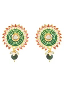 I Jewels Gold-Plated Pearl Drop Earrings
