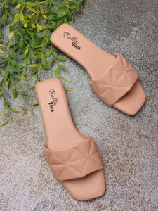 Bella Toes Quilted Open Toe Flats