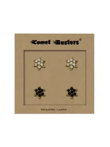 Comet Busters Set Of 2 Contemporary Stone Studs Non Piercing Ear Stickers