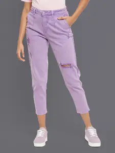 Allen Solly Woman Mildly Distressed Stretchable Cropped Jeans