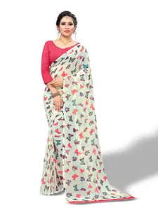 Rhey Butterfly Abstract Printed Pure Chiffon Saree