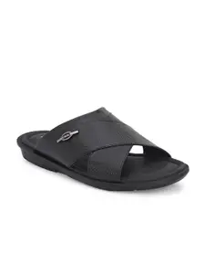 Hitz Men Textured Leather Comfort Sandals