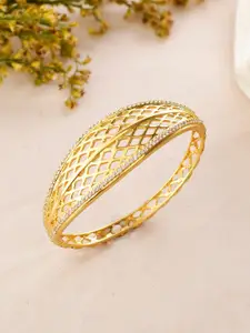Voylla Gold-Plated Stone Studded Cuff Bracelet