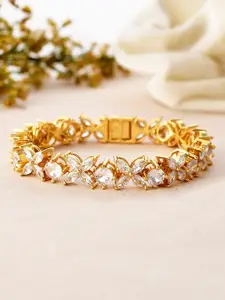Voylla Gold-Plated Stone Studded Bangle-Style Bracelet