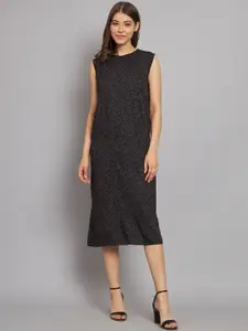 NoBarr abstract Printed Sleeveless Sheath Midi Dress