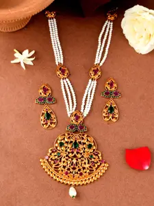 Voylla Gold-Plated Antique Necklace Set