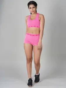 NIVIA Women Pink Compression Sports Shorts