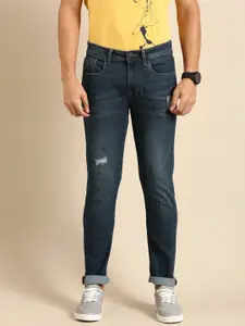 Being Human Men Slim Fit Low Distress Light Fade Stretchable Jeans