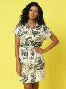Rigo Tropical Printed Shirt Midi Dress