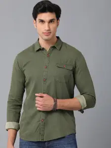 Voi Jeans Spread Collar Slim Fit Cotton Casual Shirt