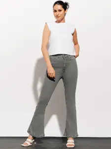 FREAKINS Women Grey Bootcut High-Rise Clean Look Jeans
