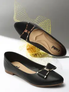 Colo Bow Detail Pointed Toe Ballerinas