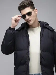 Arrow Solid Lightweight Detachable Hood Puffer Jacket