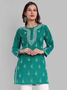 ADA Ethnic Motifs Embroidered Chikankari Pure Cotton Kurti