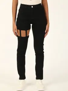 FOREVER 21 Women Mid-Rise Low Distress Jeans