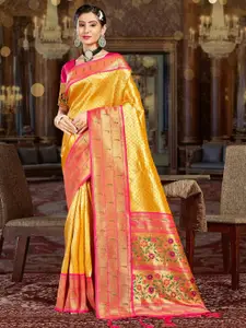 SANGAM PRINTS Woven Design Zari Pure Silk Saree