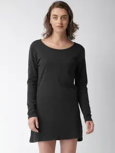 FOREVER 21 Women Charcoal Grey Solid A-Line Dress