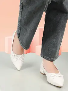 ELLE Bow Detail Block Heel Pumps