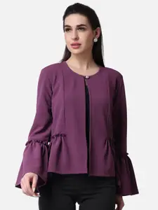 Popwings Long Sleeves Front Open Button Closure Shrug