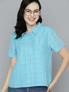 Mast & Harbour Checked Georgette Top