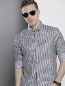 Tommy Hilfiger Pure Cotton Slim Fit Striped Casual Shirt
