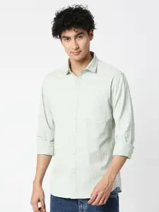 VALEN CLUB Slim Fit Striped Pure Cotton Casual Shirt
