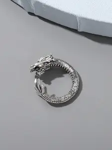MEENAZ Men Silver Plated Stainless Steel Dragon Claw Finger Ring