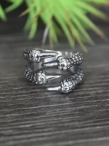 MEENAZ Silver-Plated Adjustable Dragon Claw Finger Ring
