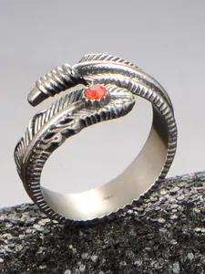 MEENAZ Men Silver Plated Stainless Steel Dragon Claw Finger Ring