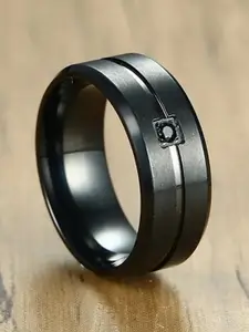 MEENAZ Men Silver-Plated Textured Finger Ring