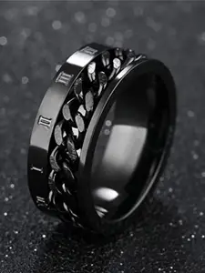 MEENAZ Men Silver-Plated Chain Linked Finger Ring