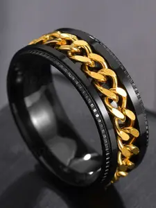 MEENAZ Silver-Plated Textured Finger Ring