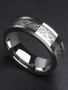 MEENAZ Silver-Plated Textured Finger Ring