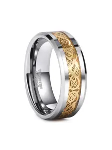 MEENAZ Silver-Plated Textured Finger Ring