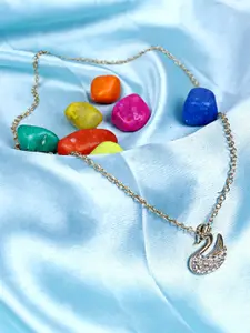 Krelin Stone-Studded Chain With Swan Pendant