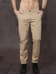 Roadster Men Beige Slim Fit Sustainable Chinos