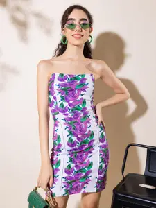 Stylecast X Hersheinbox Floral Print Strapless Bodycon Dress