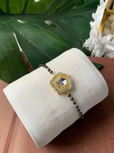 I Jewels Gold-Plated Hand Mangalsutra Bracelet