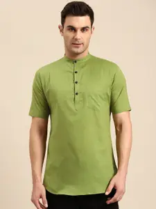 RAJUBHAI HARGOVINDAS Men Mandarin Collar Pure Cotton Kurta