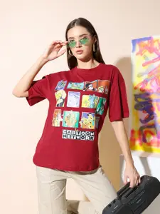 Stylecast X Hersheinbox Women Printed Pure Cotton Boxy T-shirt